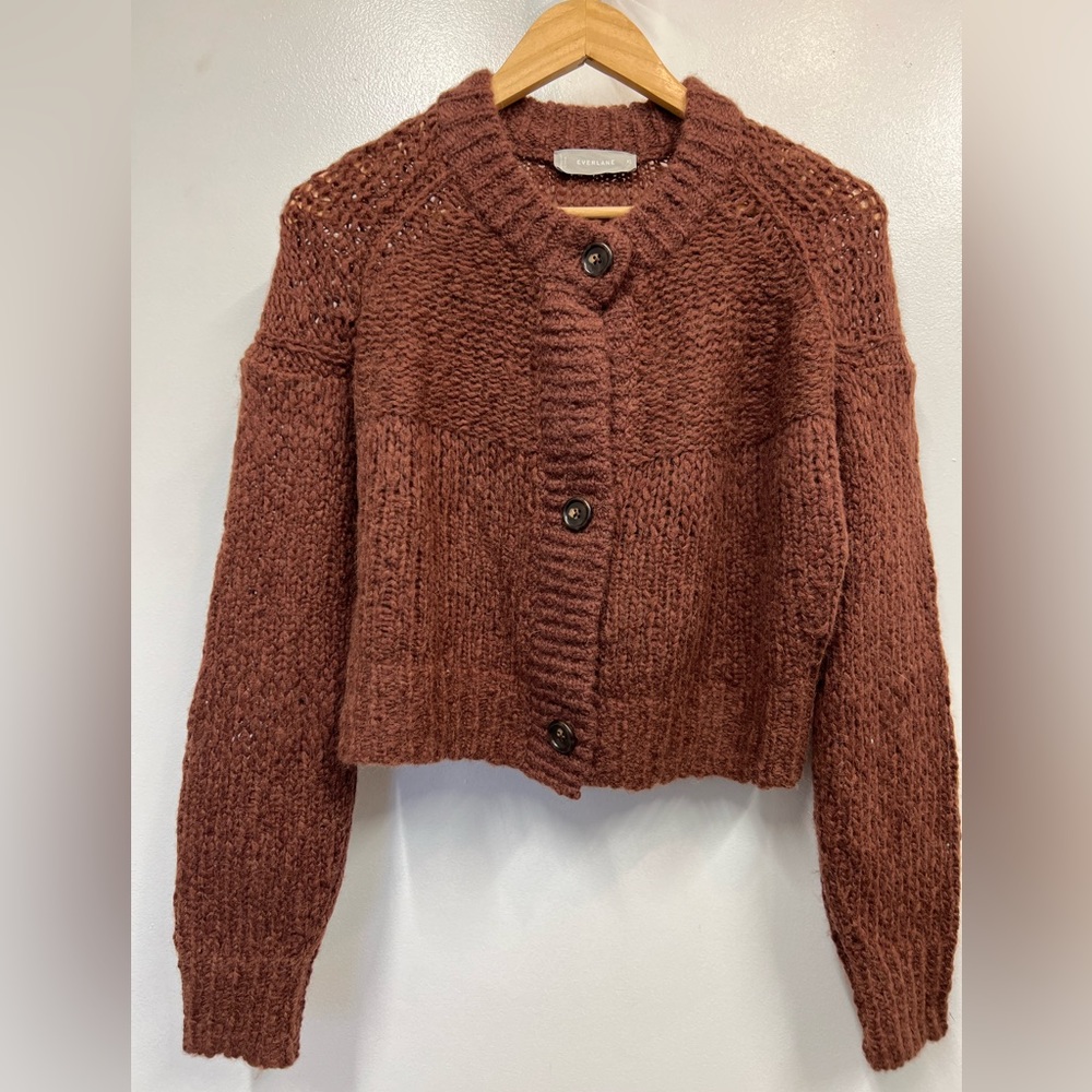 Everlane Brown Knit Cardigan Sweater